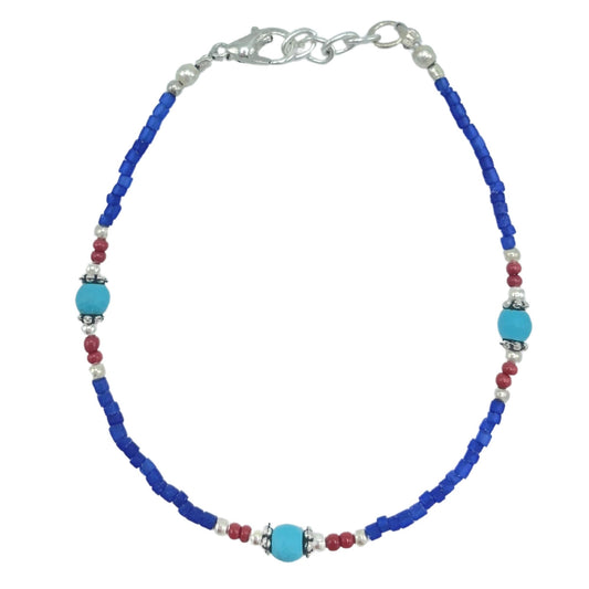 Pulsera Nepalesa Gemas Extrafinas · Ónix Azul | Joya de Fuerza y Protección Profunda