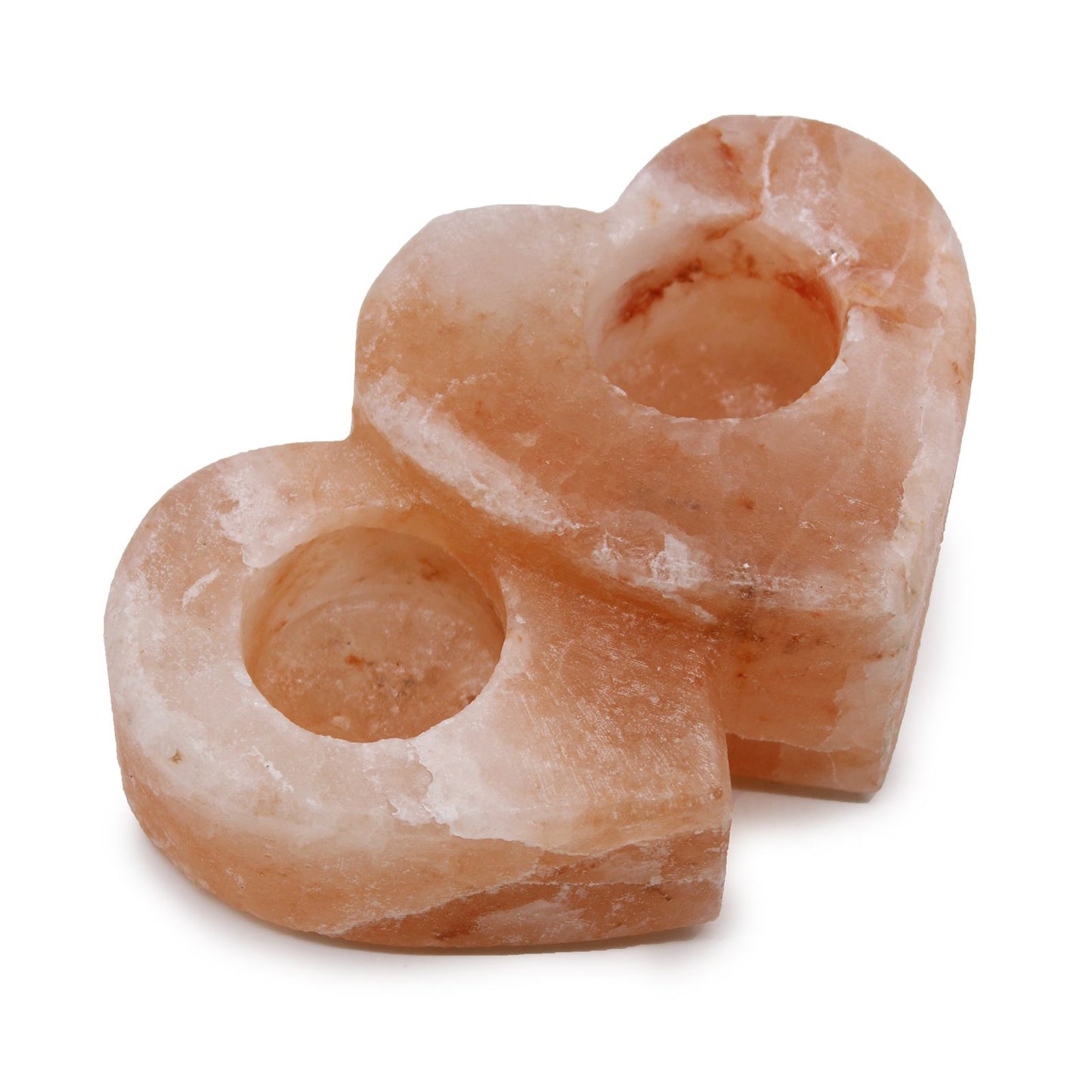 Portavelas de Sal del Himalaya Doble Corazón 1kg - Amor y Conexión