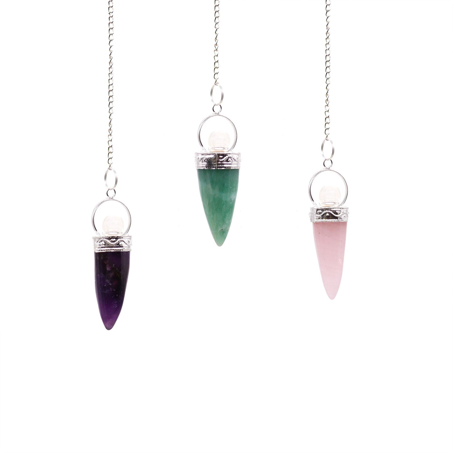 Péndulo de Radiestesia · Cono y Anillo de Plata | Elegancia y Sensibilidad