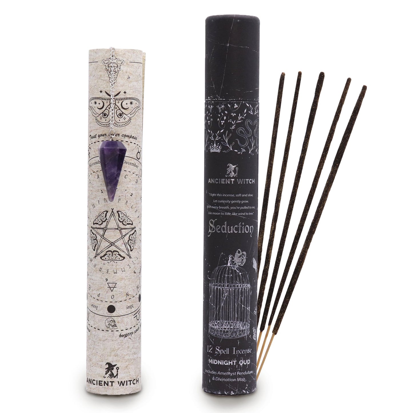 Kit de Ritual Seducción con Incienso Amour Oud y Péndulo de Amatista