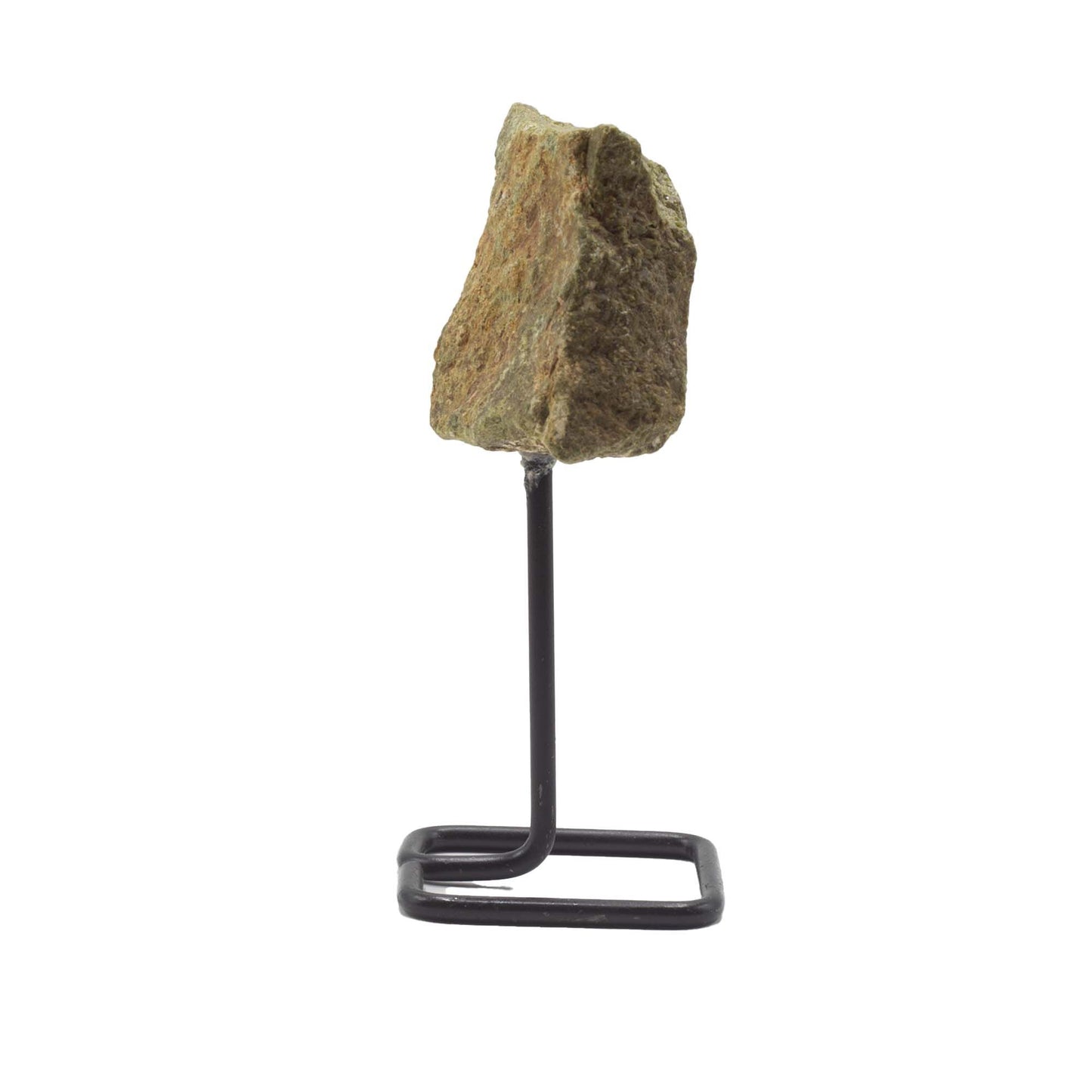 Muestra mineral en soporte metálico - epidoto