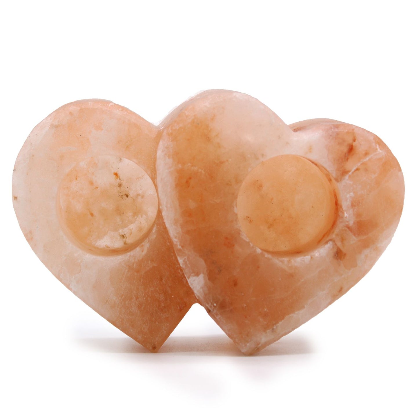 Portavelas de Sal del Himalaya Doble Corazón 1kg - Amor y Conexión