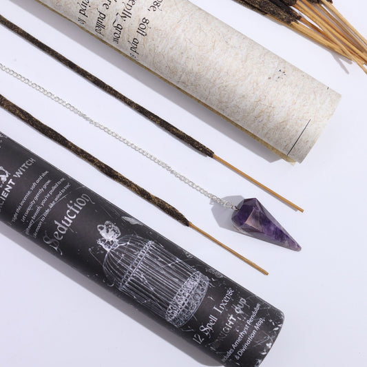 Kit de Ritual Seducción con Incienso Amour Oud y Péndulo de Amatista