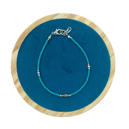 Pulsera Nepalí Gemas Extrafinas · Turquesa & Lágrima | Joya de Calma y Expresión