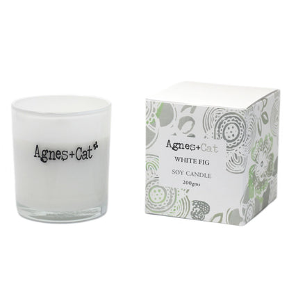 Vela espiritual de White Fig para calma y bienestar
