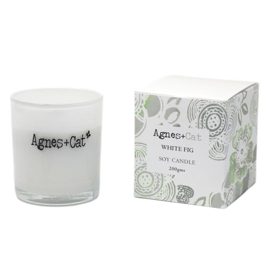 Vela espiritual de White Fig para calma y bienestar