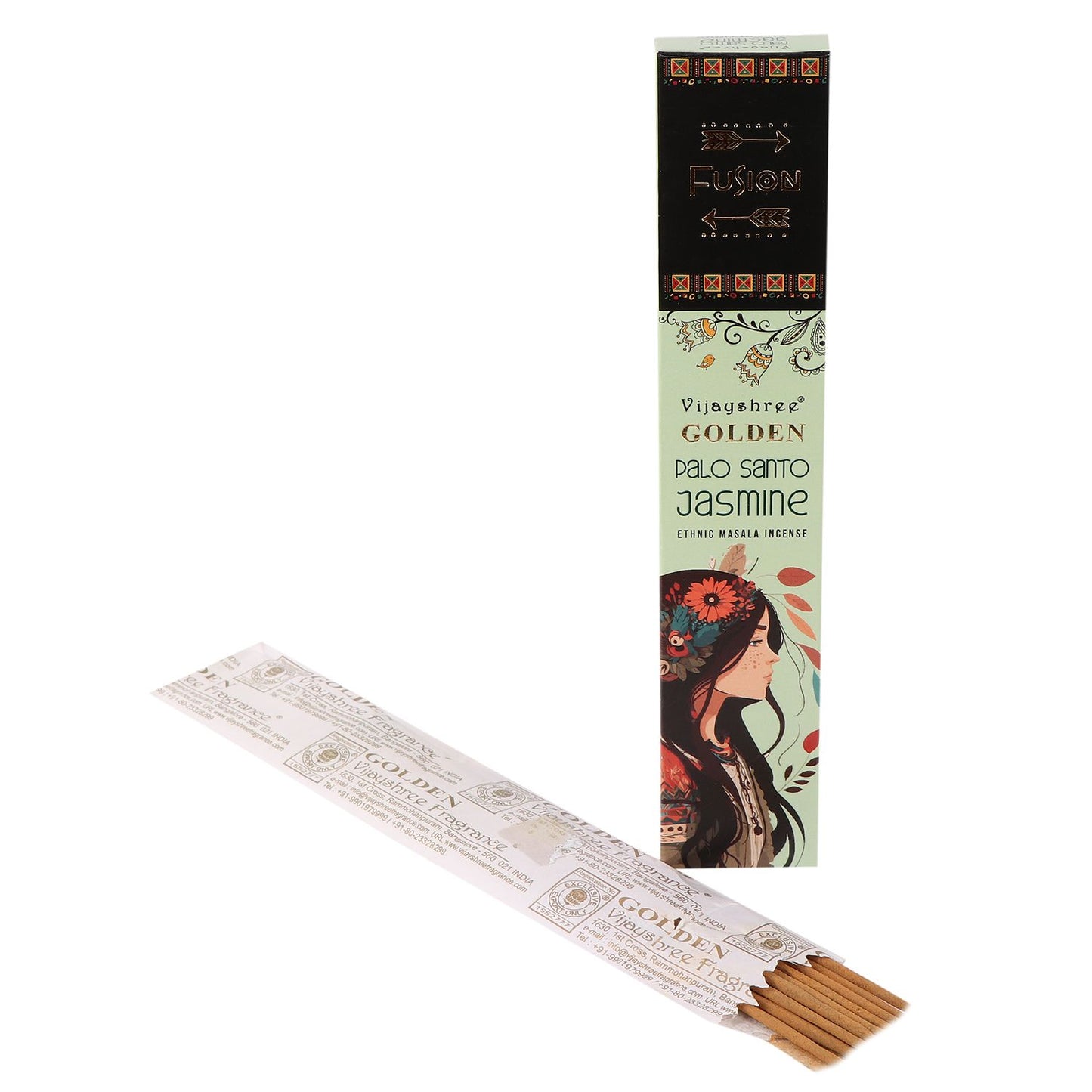 Varillas de Incienso de Palo Santo Dorado y Jazmín - 15gr