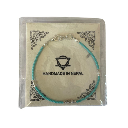 Pulsera Nepalí Gemas Extrafinas · Turquesa & Lágrima | Joya de Calma y Expresión